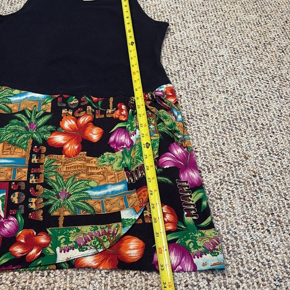 DBA-LA Black Tank Top Look with Tropical Print Dress. Drop Waist. 11/12. Y2K - Picture 8 of 9